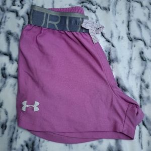 Size YSM Lilac Purple Under Armour Heat Gear Shorts Girls